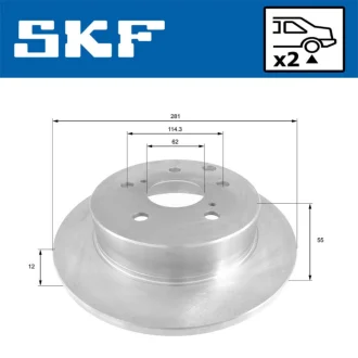 TOYOTA Диск тормозной задний RAV 4 2.0-2.2 06- SKF VKBD 90368 S2