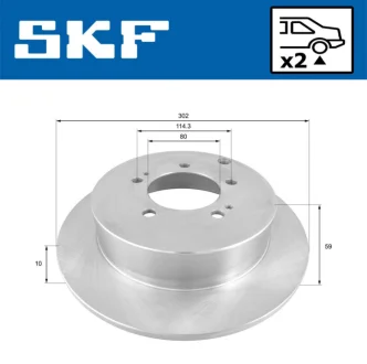 MITSUBISHI Тормозной диск задний. Outlander, Citroen C-Crosser SKF VKBD 90373 S2