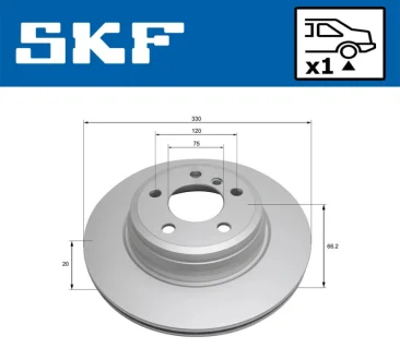 BMW Диск гальмівний задній. 3/F30, 4/F33 SKF VKBD 90465 V1