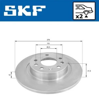 Диск тормозов. задн. Opel Vectra 01- SKF VKBD 90509 S2