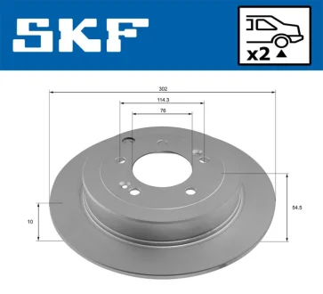 Диск тормозов. задн. HYUNDAI TUCSON 19- SKF VKBD 91304 S2