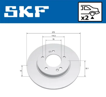 HYUNDAI Диск тормозной i30, KIA CEED 18- SKF VKBD 91320 S2