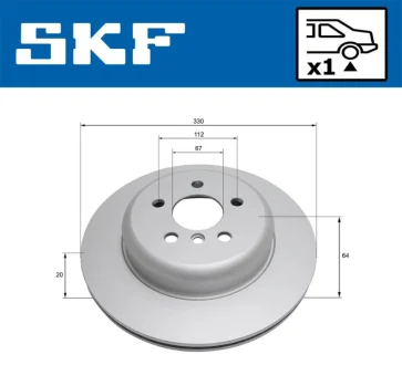 BMW диск гальм. задн. прав. 3 G20 SKF VKBD 91339 V1