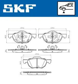 Тормозные колодки (передние) Honda Accord 03-12 (Teves) Q+ SKF VKBP80518A