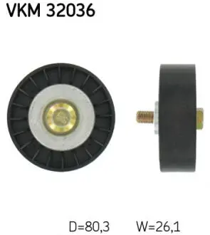Паразитний / ведучий ролик, поліклиновий ремінь SKF VKM32036