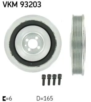 Шків коленвалу ALFA ROMEO/FIAT/LANCIA/OPEL/SAAB 156/159/Doblo/Astra/Vectra/9-3/9-5 "1,6/2,0L "96>> SKF VKM93203