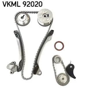 Комплект ГРМ (ланцюг + шестерня) NISSAN CUBE, JUKE, MICRA C+C III, MICRA III, NOTE, NV200, NV200 / EVALIA, PULSAR, QASHQAI I, SENTRA VII, TIIDA 1.2/1.6/1.6LPG 05.05- SKF VKML92020