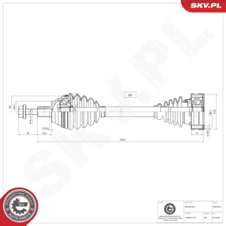 Привідний вал AUDI A3 SEAT Altea Leon Toledo Skoda Octavia Superb Yeti VW Caddy Golf Jetta Passat SKV GERMANY 40SKV010