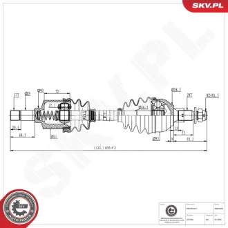 Привідний вал CITROEN C5 Jumpy FIAT Scudo PEUGEOT 407 TOYOTA Proace Furgon SKV GERMANY 40SKV034