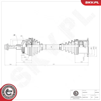 Привідний вал AUDI A4 A6 SEAT Exeo VW Passat SKV GERMANY 40SKV050