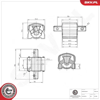 Підвіска двигуна MERCEDES-BENZ Klasa S SKV GERMANY 75SKV129
