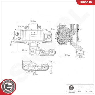 Підвіска двигуна CITROEN C3 I II PEUGEOT 208 I 2008 I 1007 SKV GERMANY 75SKV141