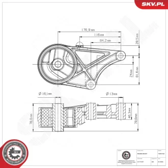 Підвіска двигуна Fiat Croma OPEL Vectra C Signum SAAB 9-3 SKV GERMANY 75SKV142