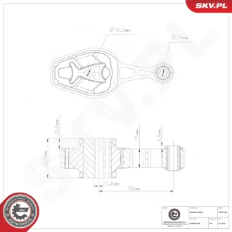 Підвіска двигуна CITROEN C3 II C4 DS3 PEUGEOT 2008 I 208 I 308 II SKV GERMANY 75SKV159