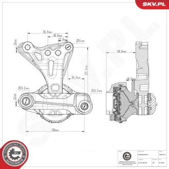 Фото 1 - підвіска двигуна CITROEN C-Elysee C3 II C4 DS3 SKV GERMANY 75SKV176 Підвіска двигуна CITROEN C-Elysee C3 II C4 DS3 SKV GERMANY 75SKV176 (фото 1)