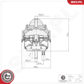 Підвіска двигуна VOLVO S60 I S80 I V70 II XC70 SKV GERMANY 75SKV204