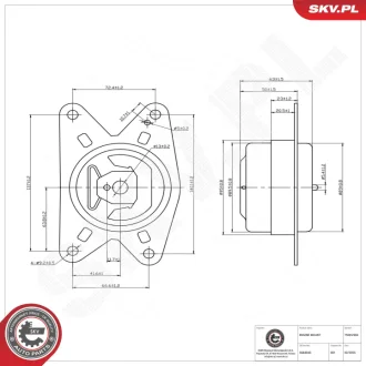 Підвіска двигуна OPEL Astra G Zafira A SKV GERMANY 75SKV260