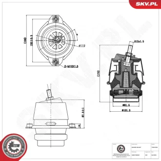 Фото 1 - підвіска двигуна PORSCHE Cayenne SKV GERMANY 75SKV303 Підвіска двигуна PORSCHE Cayenne SKV GERMANY 75SKV303 (фото 1)