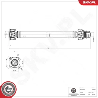 Карданний вал BMW X5 X6 SKV GERMANY 76SKV014