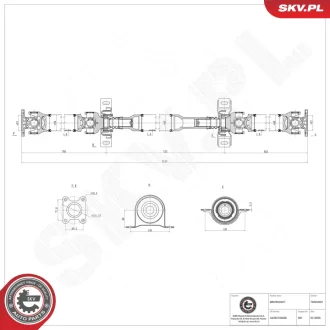 Карданний вал MERCEDES Vito Viano Sprinter SKV GERMANY 76SKV097