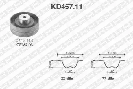 Роликовый модуль натяжителя ремня (ролик, ремень) SNR NTN KD457.11