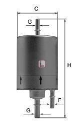 Фильтр топливный AUDI "2,8-3,1 "04-11 SOFIMA S1831B (фото 1)