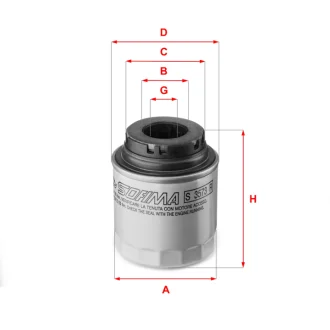 Масляний фільтр AUDI A1, A3, SEAT ALHAMBRA, ALTEA, ALTEA XL, IBIZA IV, IBIZA IV SC, IBIZA IV ST, LEON, TOLEDO IV, SKODA FABIA II, OCTAVIA II, RAPID, ROOMSTER 1.2-1.6LPG 04.07-12.22 SOFIMA S3573R