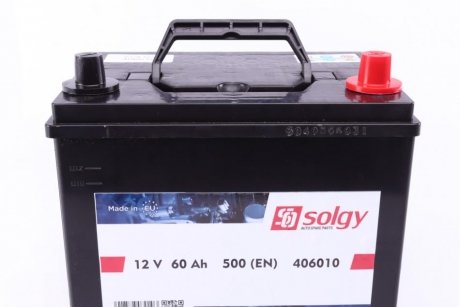 Акумуляторна батарея 60Ah/500A (230x172x222/+R) Азія Solgy 406010 (фото 1)