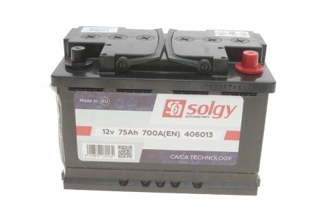 Акумуляторна батарея 75Ah/700A (278x175x190/+R) Solgy 406013 (фото 1)