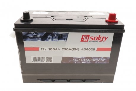 Аккумуляторная батарея 100Ah/750A (303x175x227/+R/B01) (Азия) Solgy 406028