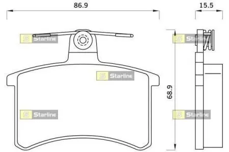 Тормозные колодки дисковые STARLINE BD S078