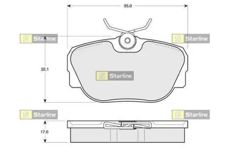 Тормозные колодки дисковые STARLINE BD S102