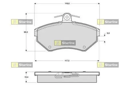 Гальмівні колодки дискові STARLINE BD S297