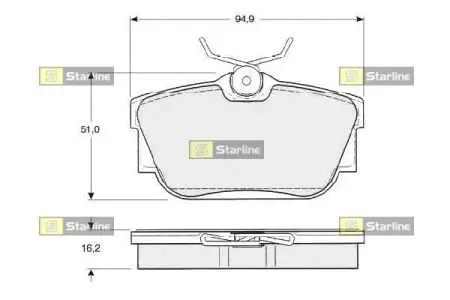 Тормозные колодки дисковые STARLINE BD S307