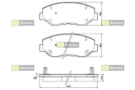Тормозные колодки дисковые STARLINE BD S356