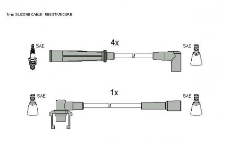 Комплект кабелів запалювання STARLINE ZK 3124 (фото 1)