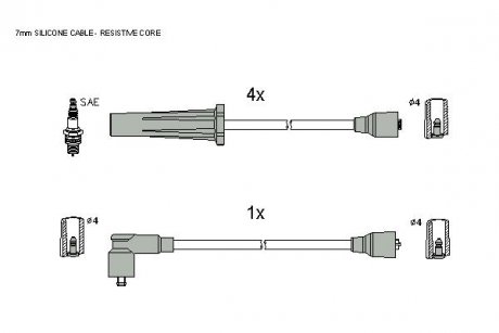 Комплект кабелей зажигания STARLINE ZK4194