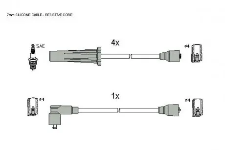 Комплект кабелей зажигания STARLINE ZK4194