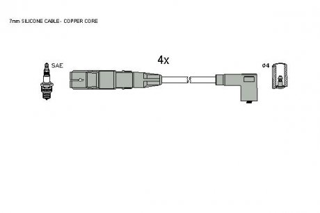 Комплект кабелів запалювання STARLINE ZK 6651 (фото 1)