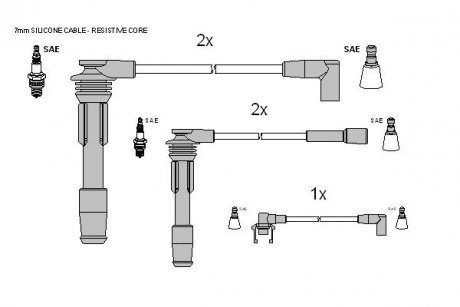 Комплект кабелей зажигания STARLINE ZK 8914 (фото 1)