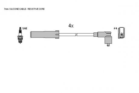 Комплект кабелів запалювання STARLINE ZK 9214 (фото 1)