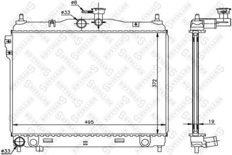 Радіатор охолодження двигуна M/T STELLOX 1026603SX