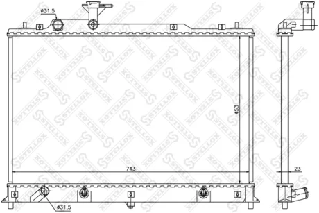 Радіатор охолодження двигуна (A/T) STELLOX 1026711SX