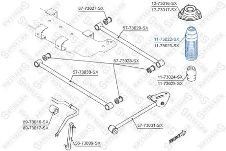 Пильник амортизатора підвіски задньої STELLOX 1173022SX