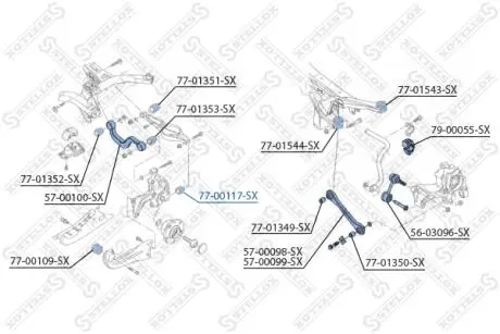 Сайлентблок рычага STELLOX 7700117SX