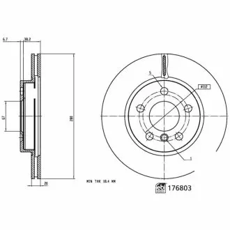 Диск тормозной (передний) BMW i3 (I01) 13- (280x20) SWAG 33103753
