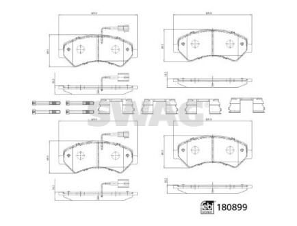 Колодки тормозные (передние) Citroen Jumper/Fiat Ducato/Peugeot Boxer 2.0-3.0HDi 06-R16(с датчиком) SWAG 33107998