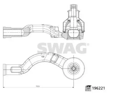 Наконечник рульової тяги SWAG 33112066