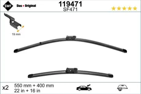 WYCIERACZKA VISIOFLEX PLASKA OE X2 Щетка стеклоочистителя SWF 119471