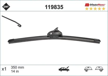 Щетка стеклоочистителя VISIO NEXT бескаркасная 350 мм x 1 SWF 119835